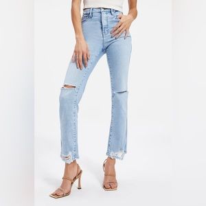 NWT GOOD AMERICAN Good Curve Straight Mid-Rise Jeans Size 4 in Indigo